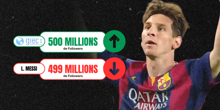 ÇA Y EST ! Le GIEC a plus de followers que Lionel Messi !